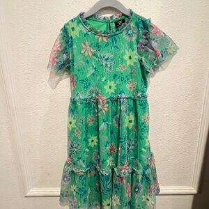 Zac Floral Green Kids Dress
